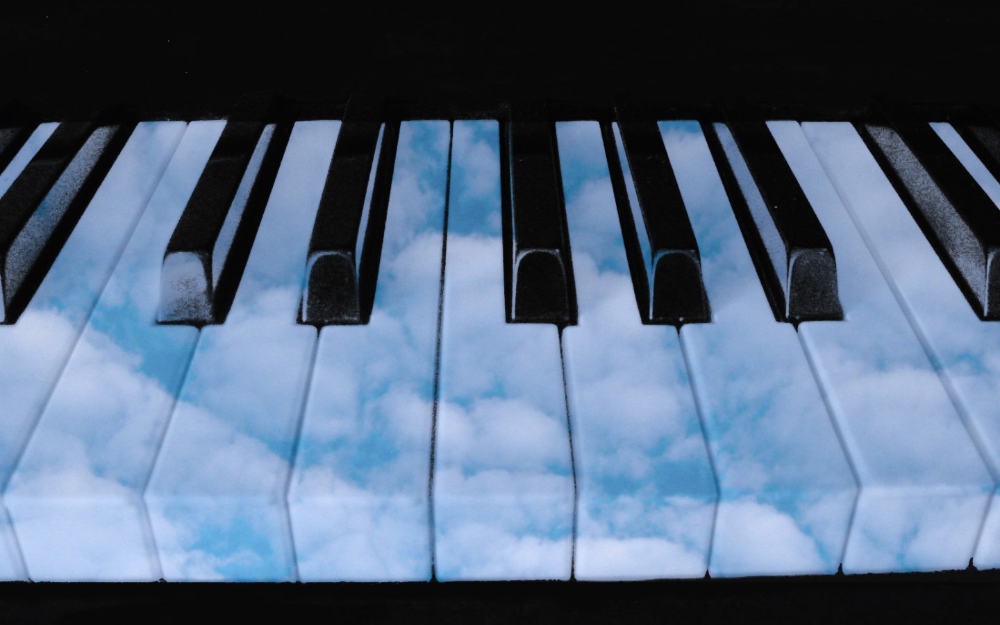 Closeup of piano keys